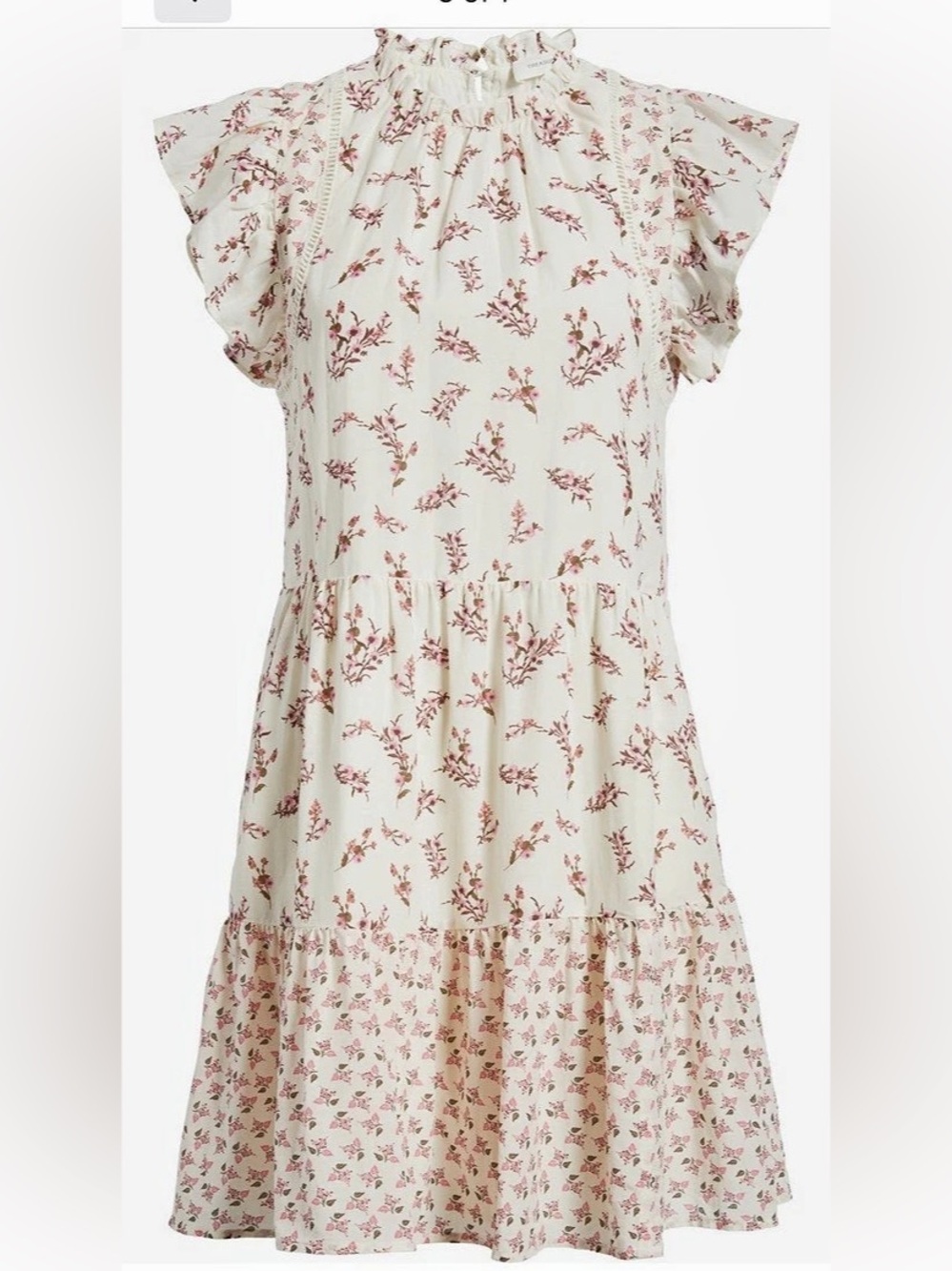 Floral Mini Dress in Pink & White
